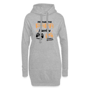 Prépare toi papa j'arrive annonce grossesse papa - Sweat-shirt à capuche long Femme - gris chiné - Devant