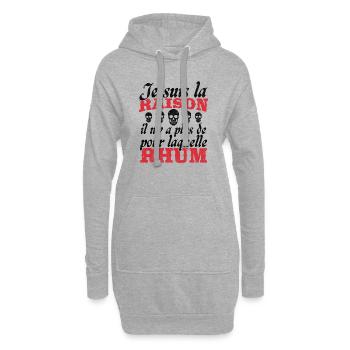 Cadeau Humour Pirates Rhum - Sweat-shirt à capuche long Femme - gris chiné - Devant
