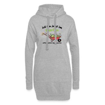 Ich Bin jetzt Im Garten Alles Andere Kann Warten - Hoodie-Kleid - Grau meliert - Vorne