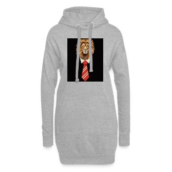 Löwen Designer T-Shirt - Hoodie-Kleid - Grau meliert - Vorne
