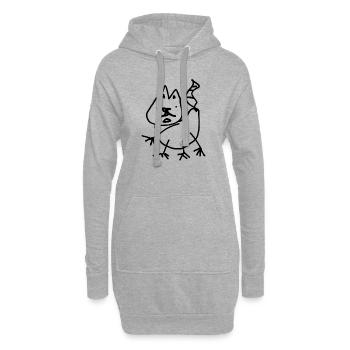 Katze - Hoodie-Kleid - Grau meliert - Vorne