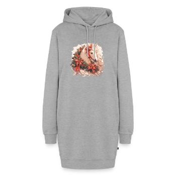 Pferd Pferde Weihnachten Reiten Reitsport - Hoodie-Kleid - Grau meliert - Vorne