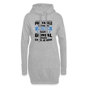 Un patron aussi génial mais ça va je gère - Sweat-shirt à capuche long Femme - gris chiné - Devant