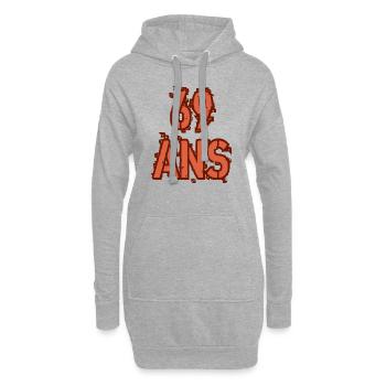 69 ANS - Sweat-shirt à capuche long Femme - gris chiné - Devant