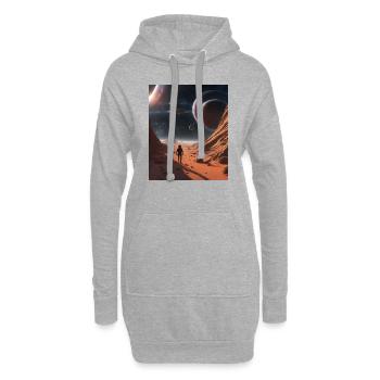 Astronomie Weltall Planeten - Hoodie-Kleid - Grau meliert - Vorne