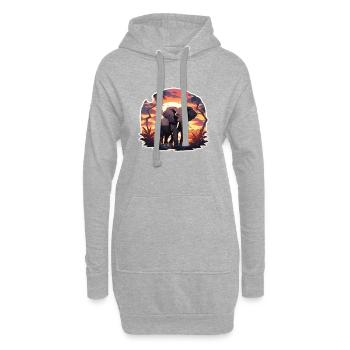 Éléphant, Éléphant, Pachyderme, Animal, Afrique, Safari - Sweat-shirt à capuche long Femme - gris chiné - Devant