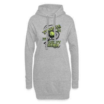 Tennis Ist Meine Happy Hour, Tennisspieler, Tennis - Hoodie-Kleid - Grau meliert - Vorne