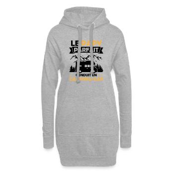 Le papy parfait conduit un camping car - Sweat-shirt à capuche long Femme - gris chiné - Devant