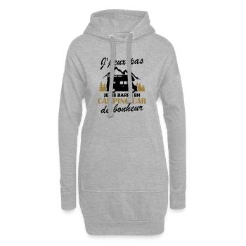 Je me barre en camping-car Humour Cadeau - Sweat-shirt à capuche long Femme - gris chiné - Devant