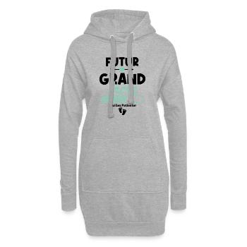 Futur grand frère veuillez patienter - Sweat-shirt à capuche long Femme - gris chiné - Devant