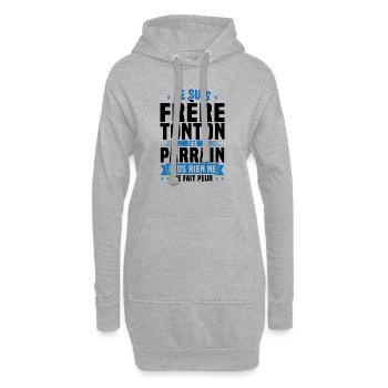 Je suis frère tonton et parrain Humour cadeau - Sweat-shirt à capuche long Femme - gris chiné - Devant