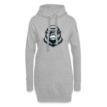Gorille avec lunettes de soleil - Sweat-shirt à capuche long Femme - gris chiné - Devant