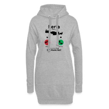 Griechenland Kreta ruft an lustiges Geschenk - Hoodie-Kleid - Grau meliert - Vorne