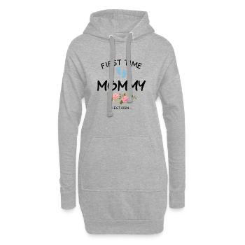 First time Great Aunt 2024 New Baby For Auntie To - Hoodie Dress - heather grey - Front