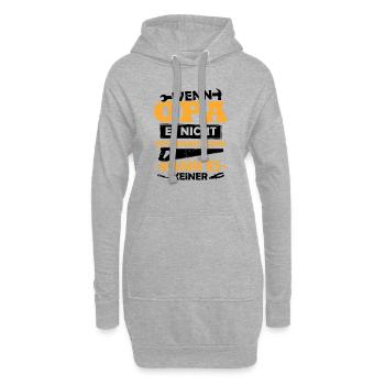 Wenn opa es nicht reparieren kann kann es keiner - Hoodie-Kleid - Grau meliert - Vorne