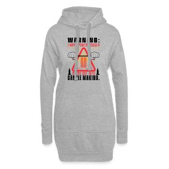 Warnung: Es kann sein, dass ich spontan Kerzen mache. - Hoodie-Kleid - Grau meliert - Vorne