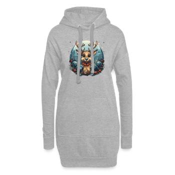 Motif de Noël de renne amusant pour la famille - Sweat-shirt à capuche long Femme - gris chiné - Devant