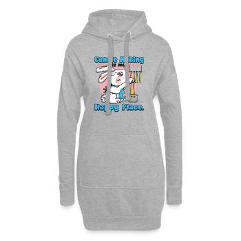 Das Kerzenmachen ist mein glücklicher Ort. - Hoodie-Kleid - Grau meliert - Vorne
