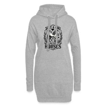Cadeau d’amant de cheval juste une fille qui aime les chevaux - Sweat-shirt à capuche long Femme - gris chiné - Devant