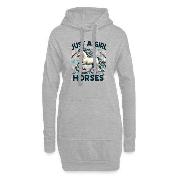 Cadeau d’amant de cheval juste une fille qui aime les chevaux - Sweat-shirt à capuche long Femme - gris chiné - Devant