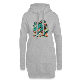 FROHES NEUES JAHR DRACHE 2024 - Hoodie-Kleid - Grau meliert - Vorne
