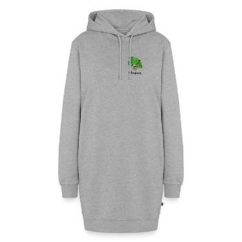 Monstera Flora Zimmerpflanze Gärtner - Hoodie-Kleid - Grau meliert - Vorne