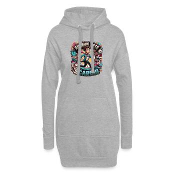 Courir en retard Humour Sarcasme Toujours en retard - Sweat-shirt à capuche long Femme - gris chiné - Devant