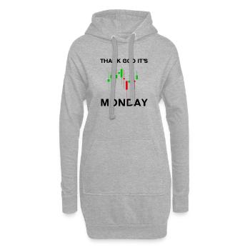 Dieu merci, c’est le jour du graphique boursier du lundi Marché boursier - Sweat-shirt à capuche long Femme - gris chiné - Devant