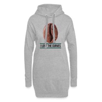 I LOVE THE CURVES - Hoodie-Kleid - Grau meliert - Vorne