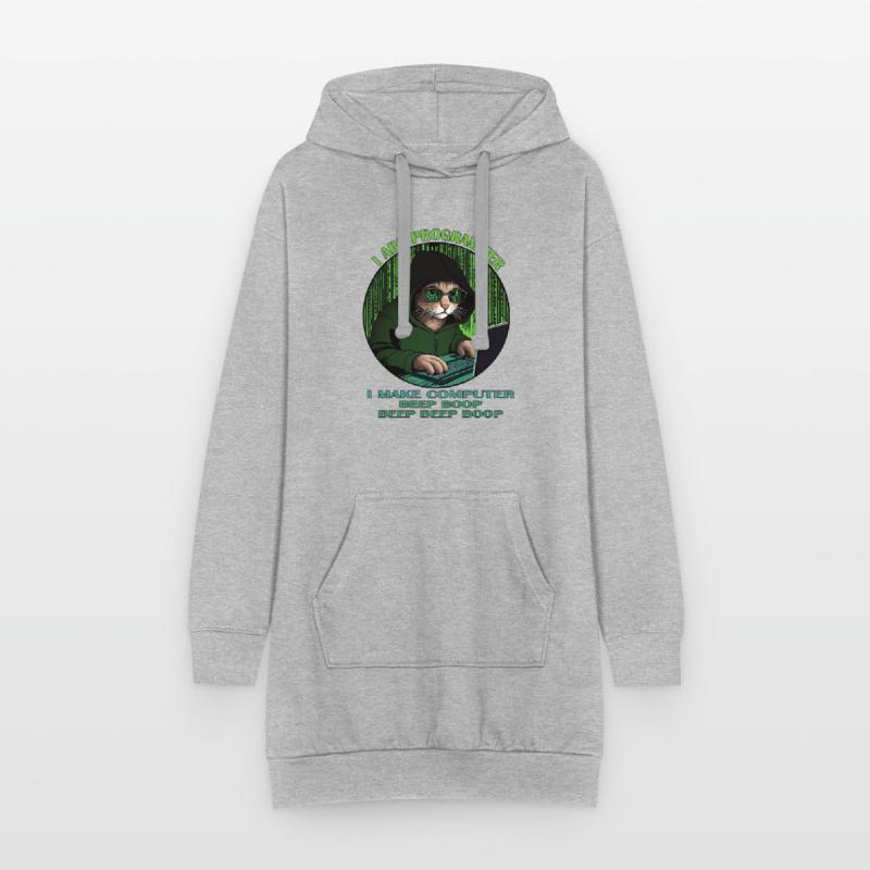 Je suis programmeur, vert, programmateur chat Sweat-shirt à capuche long Femme