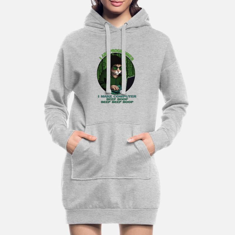 Je suis programmeur, vert, programmateur chat Sweat-shirt à capuche long Femme