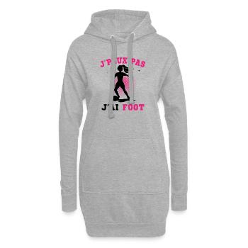 J Peux Pas J Ai Foot - Sweat-shirt à capuche long Femme - gris chiné - Devant