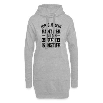 Ich Bin Kein Rentner Ich Bin Vollzeit Künstler - Hoodie-Kleid - Grau meliert - Vorne