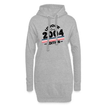 Unique depuis 2004 Edition Anniversaire Millésime 2004 - Sweat-shirt à capuche long Femme - gris chiné - Devant