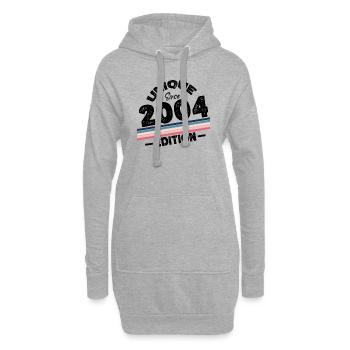 Unique depuis 2004 Edition Anniversaire Millésime 2004 - Sweat-shirt à capuche long Femme - gris chiné - Devant