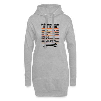 Mécanicien Tarif Horaire - Sweat-shirt à capuche long Femme - gris chiné - Devant