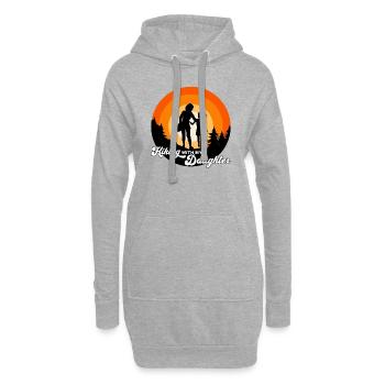 Randonner avec ma fille - wandern mit Tochter - Sweat-shirt à capuche long Femme - gris chiné - Devant