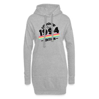 Unique depuis 1994 Edition Anniversaire Millésime 1994 - Sweat-shirt à capuche long Femme - gris chiné - Devant