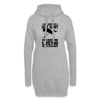 Keine ahnung ob's gut geht Fallschirmspringer - Hoodie-Kleid - Grau meliert - Vorne
