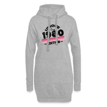 Unique depuis les années 1980 édition anniversaire Vintage des années 1980 - Sweat-shirt à capuche long Femme - gris chiné - Devant