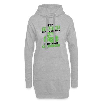 Zum Traktor fahren geboren zur Schule gezwungen - Hoodie-Kleid - Grau meliert - Vorne