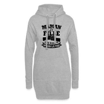 Maman et fille une équipe pour la vie - Sweat-shirt à capuche long Femme - gris chiné - Devant