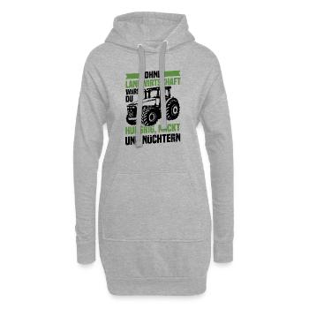 Ohne Landwirtschaft Hungrig Nackt Und Nüchtern - Hoodie-Kleid - Grau meliert - Vorne