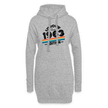 Unique depuis 1963 Edition Anniversaire Millésime 1963 - Sweat-shirt à capuche long Femme - gris chiné - Devant