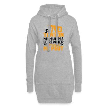 Si tonton ne peut pas le réparer personne ne peut - Sweat-shirt à capuche long Femme - gris chiné - Devant