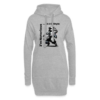 I m Notorious for my B I G Style - Sweat-shirt à capuche long Femme - gris chiné - Devant