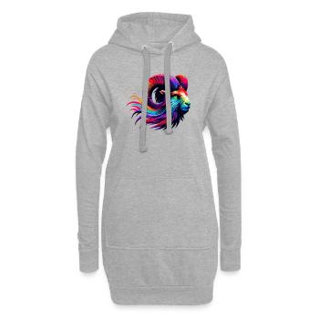 Bélier signe du zodiaque Vibrant Rainbow Design - Sweat-shirt à capuche long Femme - gris chiné - Devant