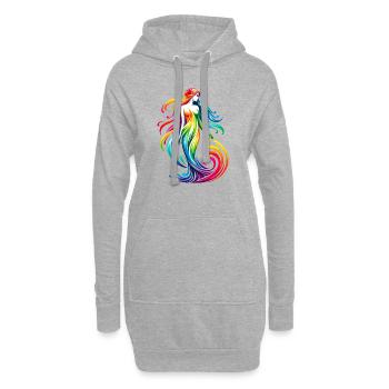 Signe astrologique du zodiaque Vierge Vibrant Rainbow Design - Sweat-shirt à capuche long Femme - gris chiné - Devant