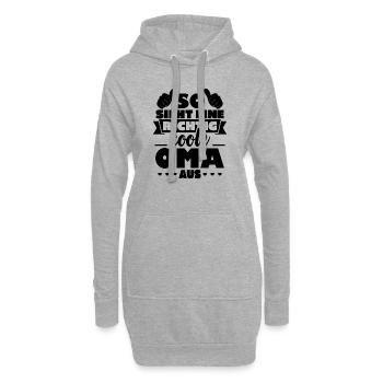 So sieht eine richtig coole Oma aus - Hoodie-Kleid - Grau meliert - Vorne