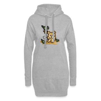 Hässlicher Bär im Wüstensand - Hoodie-Kleid - Grau meliert - Vorne